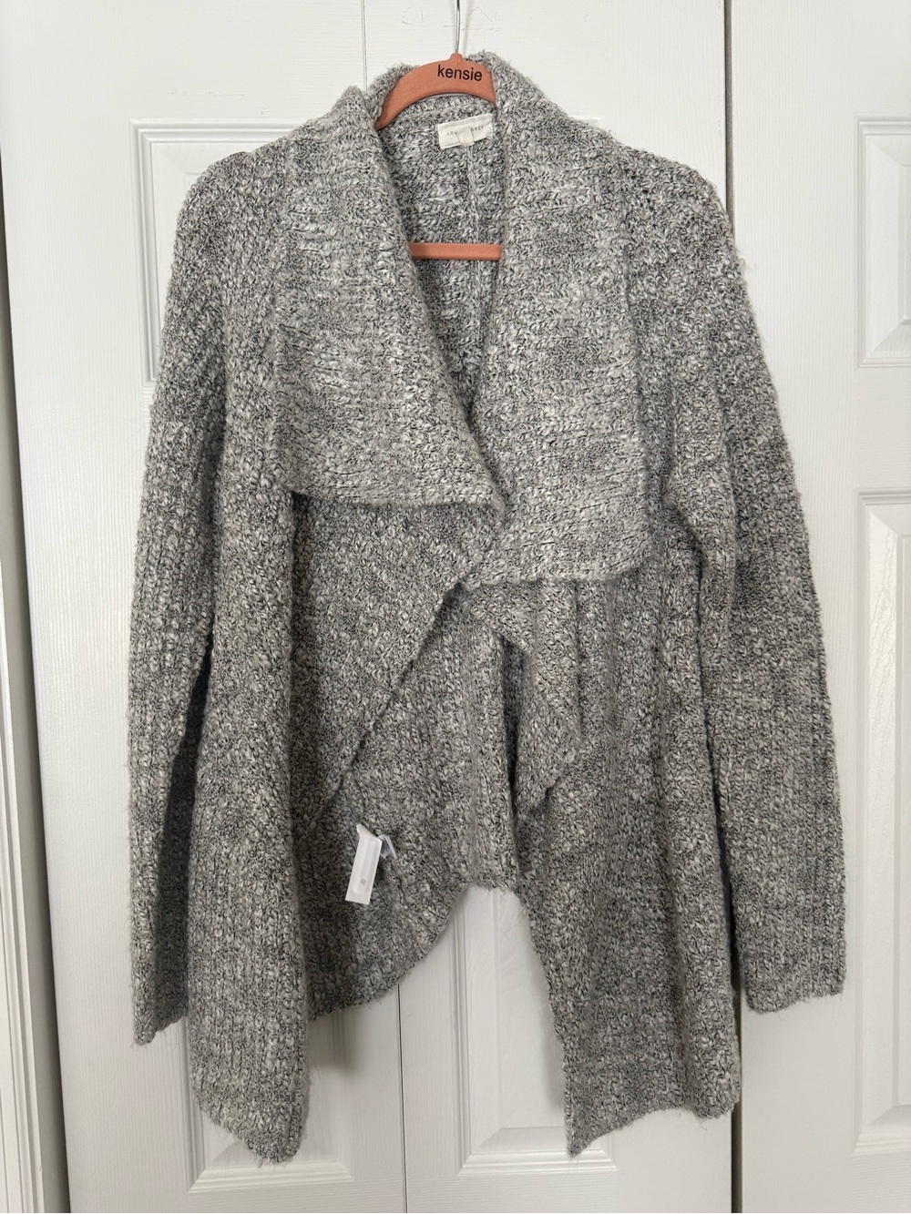 Lou & Grey (Loft) Gray Open-Front Cozy Cardigan Sweater